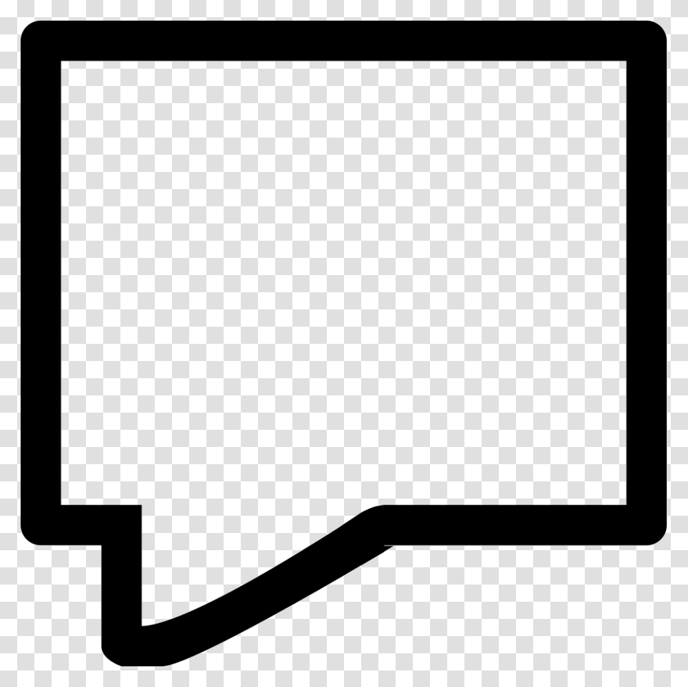 Chat Speech Bubble Outline Of Straight Rectangular Shape, Electronics, Computer Transparent Png