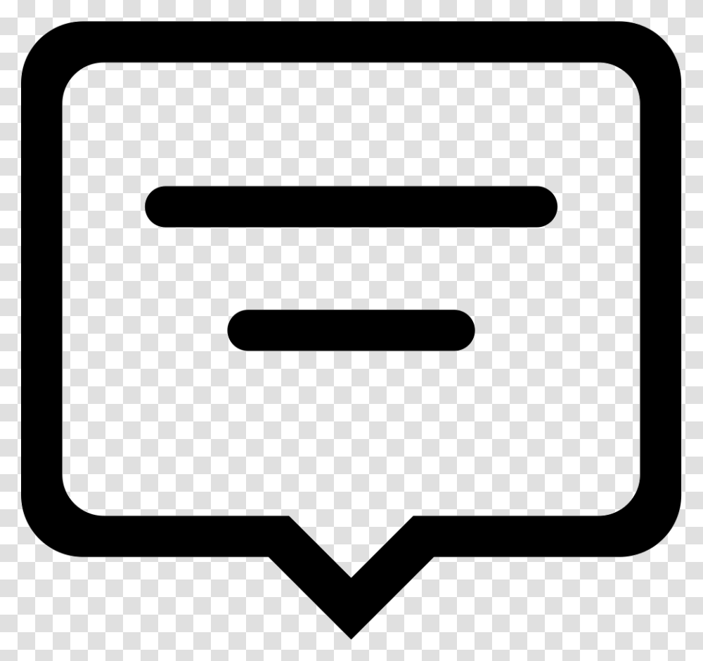 Chat Speech Bubble With Text Lines Icon Free Download, Sign, Road Sign, Mailbox Transparent Png