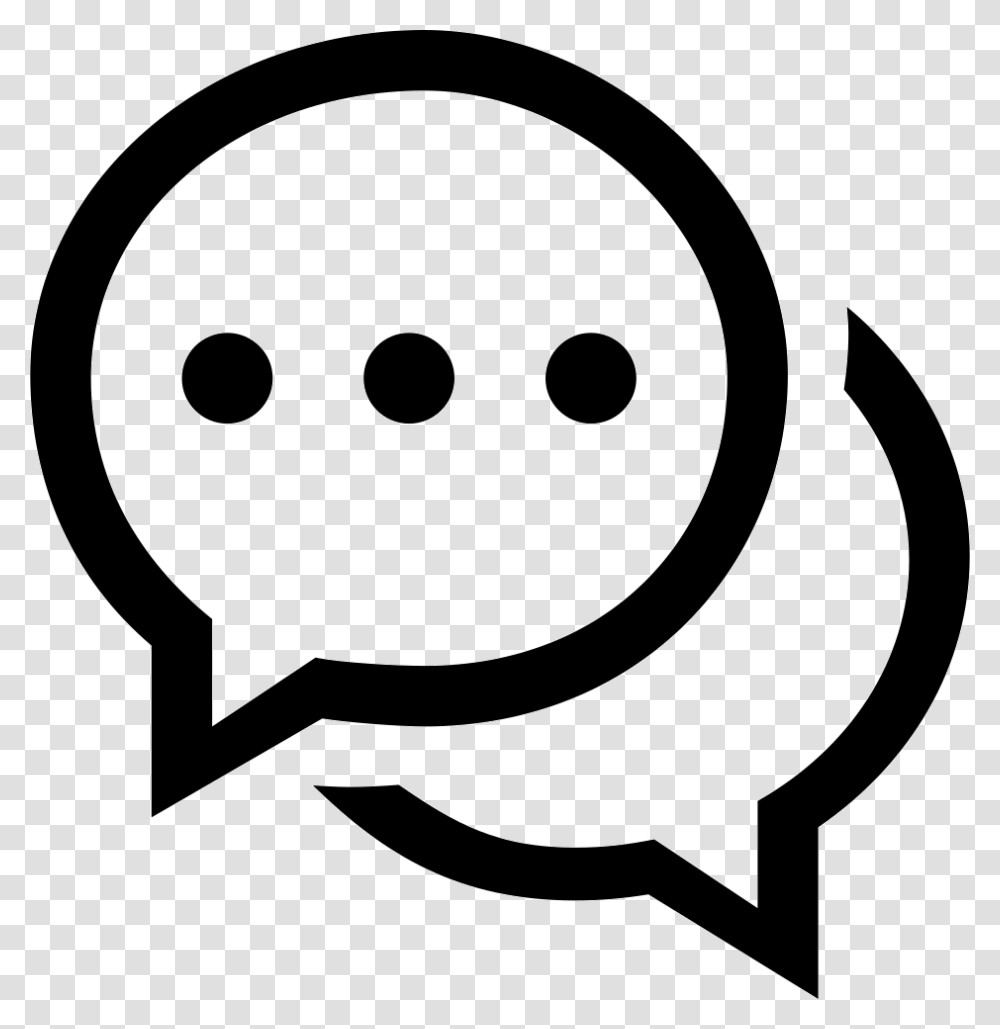 Chat Speech Bubbles Symbol Svg Icon Icon Chat, Stencil Transparent Png