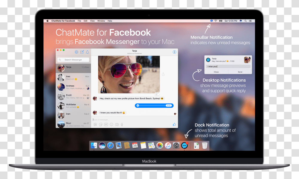 Chatmate For Facebook On Macbook Mac Os X Sierra Spotlight, Sunglasses, Accessories, Accessory, Person Transparent Png