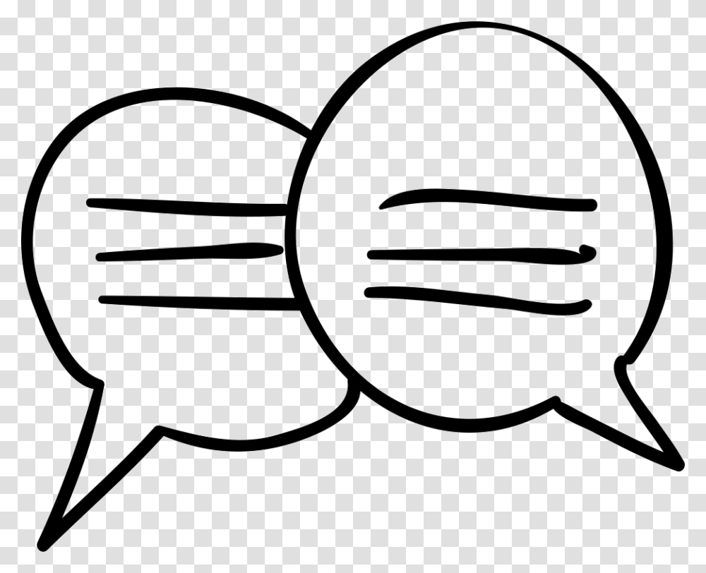 Chatting Speech Bubbles Hand Drawn Bubbles Couple Icon, Label, Plant, Stencil Transparent Png
