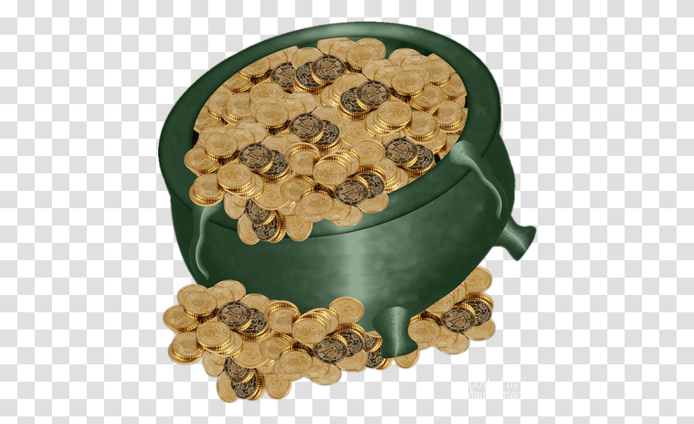 Chaudron D'or Tube St Patrick Pot Of Gold Cash, Money, Coin, Treasure, Birthday Cake Transparent Png