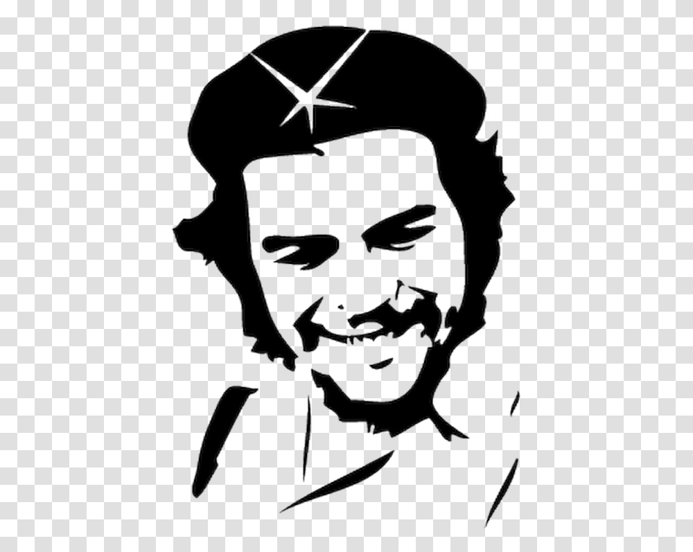 Che Guevara Stickers For Bikes Clipart Download Ernesto Che Guevara, Head, Face, Drawing, Stencil Transparent Png