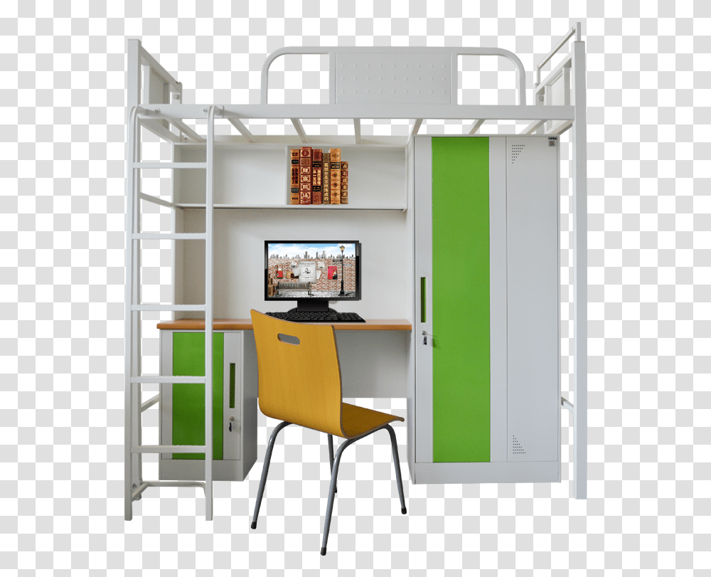 Cheap Metal Frame Bunk Bed Bedroom Furniture Dormitory Bunk Bed, Desk, Table, Chair, Cupboard Transparent Png