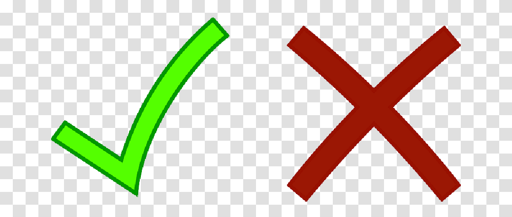 Check Cross Red Green Attention Warning Error Check Mark And X Mark, Plant, Scissors, Blade, Weapon Transparent Png