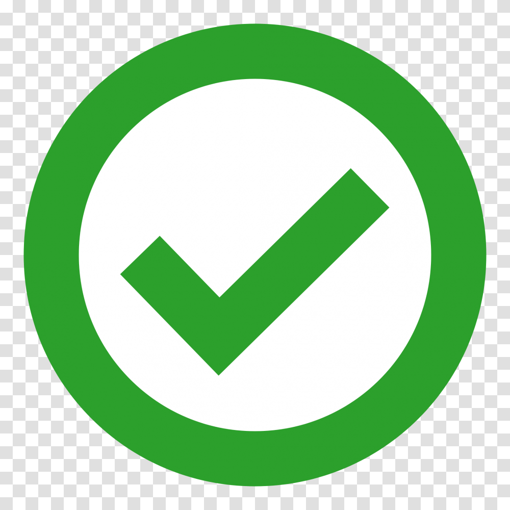 Check In Green Circle Green Check, Symbol, Logo, Trademark, Recycling Symbol Transparent Png