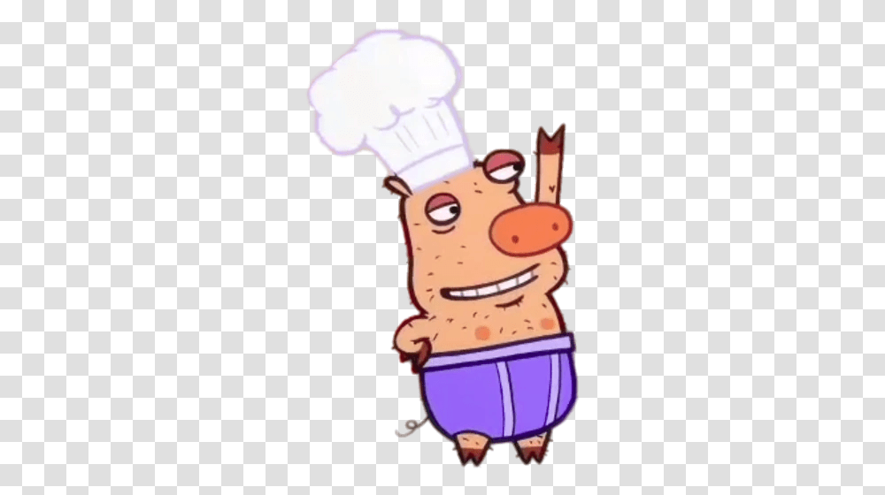 Check Out This Almost Naked Animals Piggy Paw Up Cartoon, Chef, Snowman, Winter, Outdoors Transparent Png