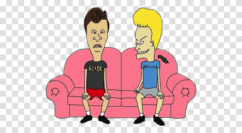 Check Out This Beavis And Butthead Sitting, Chair, Furniture, Person, Couch Transparent Png