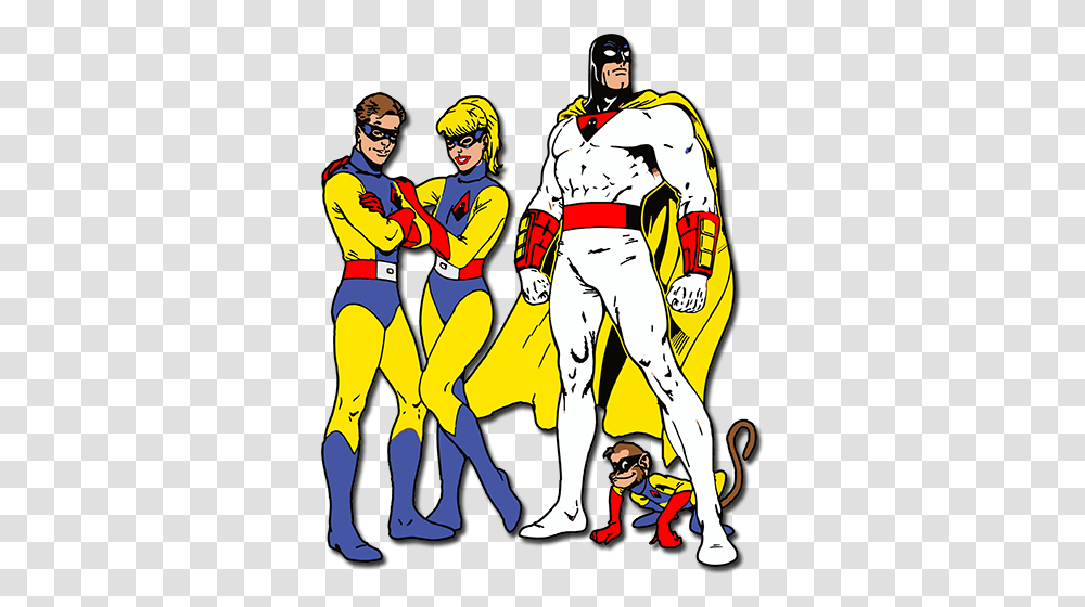 Check Out This Space Ghost With Jan And Jace Space Ghost And Dino Boy, Comics, Book, Person, Human Transparent Png