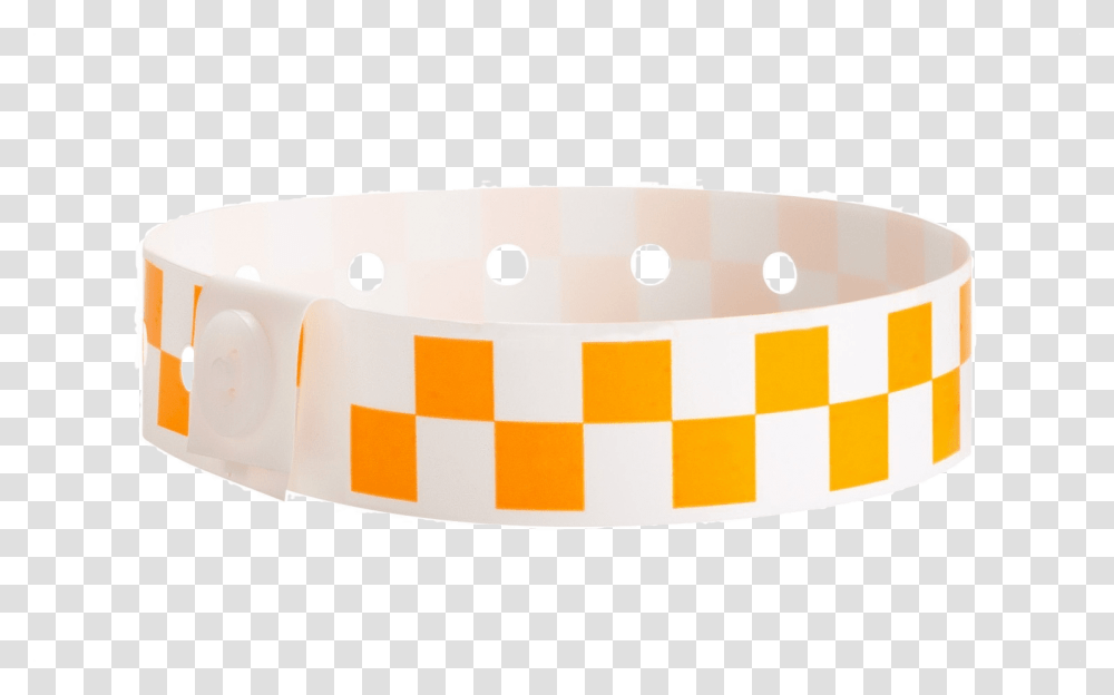 Checkerboard Neon Orange Plastic Wrist Bands, Sash Transparent Png