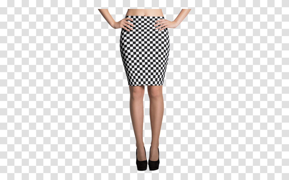 Checkered Black White Squares Sublimation Cut Amp Sew Neons Green Pencil Skirt, Apparel, Dress, Person Transparent Png