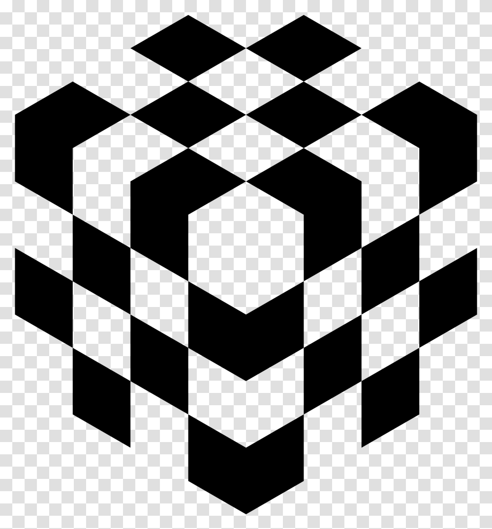 Checkered Cube Svg Clip Arts Chess Board 3d, Gray, World Of Warcraft Transparent Png