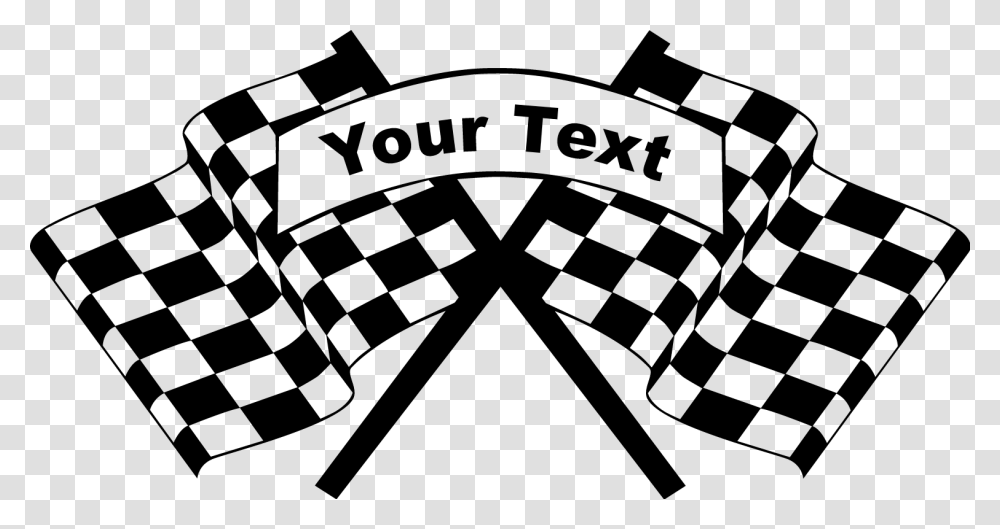 Checkered Racing Flags Sticker With Custom Wording Checkered Racing Flags, Gray, World Of Warcraft Transparent Png