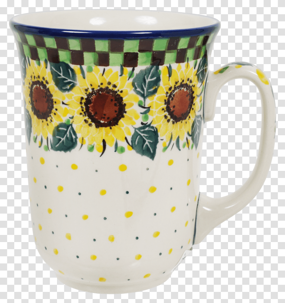 Checkered Sunflowers Pattern Items For Sale Mug, Jug, Diaper, Birthday Cake, Dessert Transparent Png