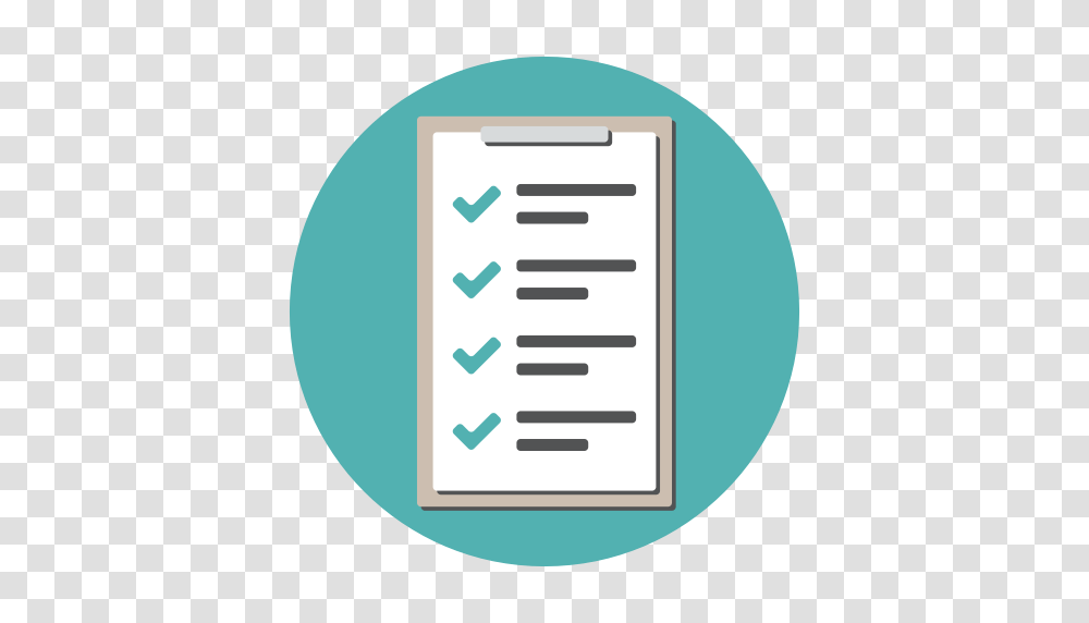 Checklist Checkmark Clipboard Document List Tracklist Icon, Label, Condo, Housing Transparent Png
