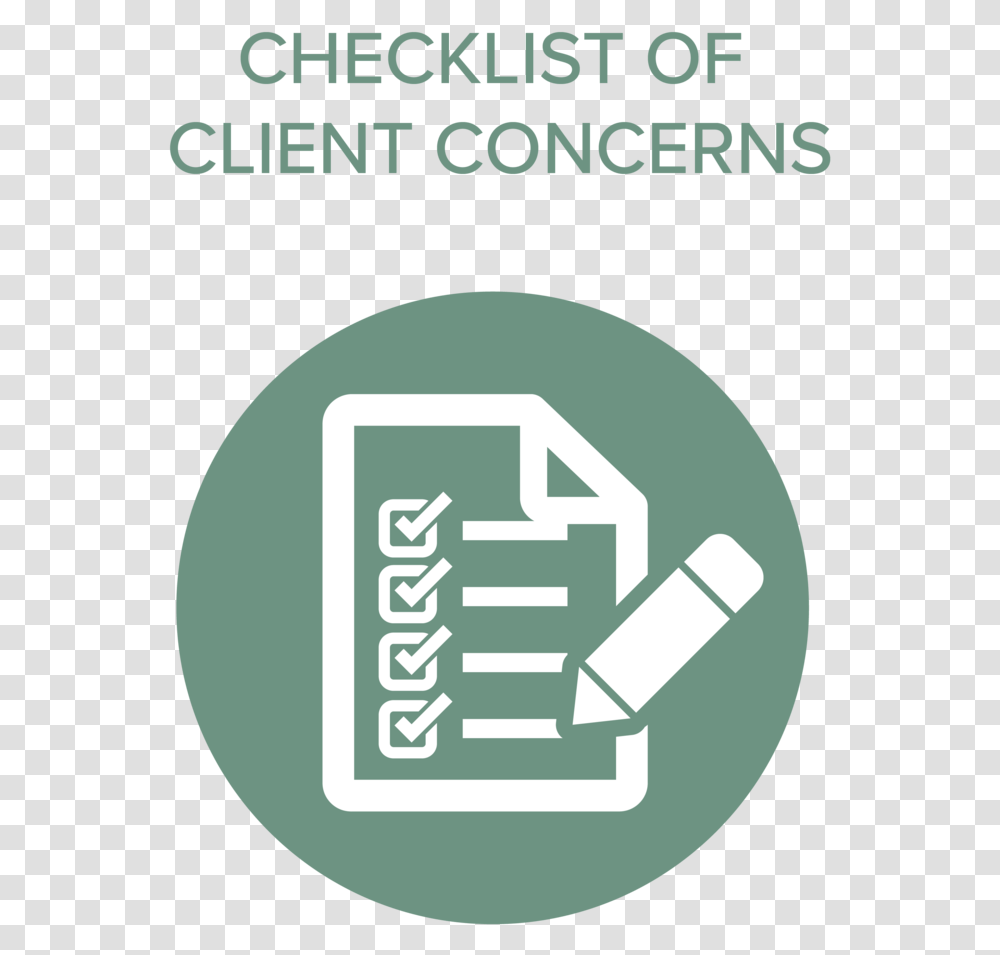 Checklist Of Clients Concerns Background Concern Icon, Word, Alphabet Transparent Png