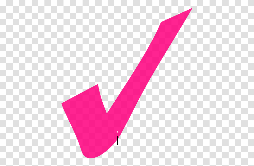 Checkmark Clipart Pink Pink Check Mark Background, Text, Symbol, Alphabet Transparent Png