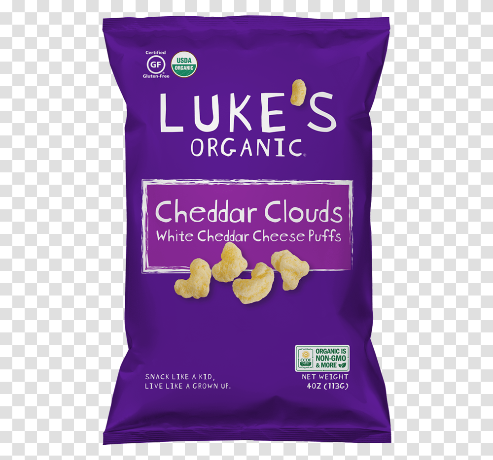 Cheddar Clouds Luke's Cheddar Clouds, Food, Plant, Popcorn, Snack Transparent Png