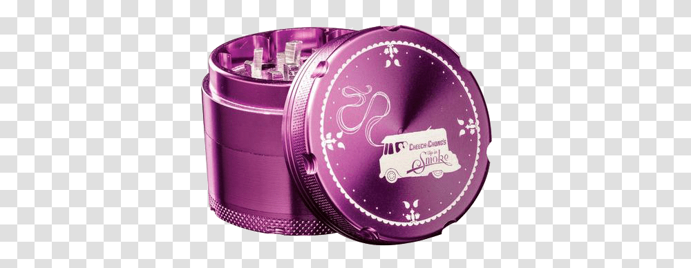 Cheech & Chong 'up In Smoke' Grinder Purple Famous Grinder, Label, Text, Reel, Cosmetics Transparent Png