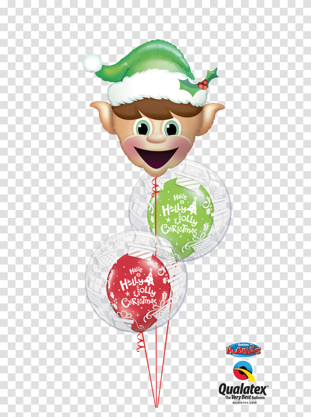 Cheeky Elf Double Bubble Balloon Bouquet Qualatex Ballons Merry Christmas, Chef Transparent Png