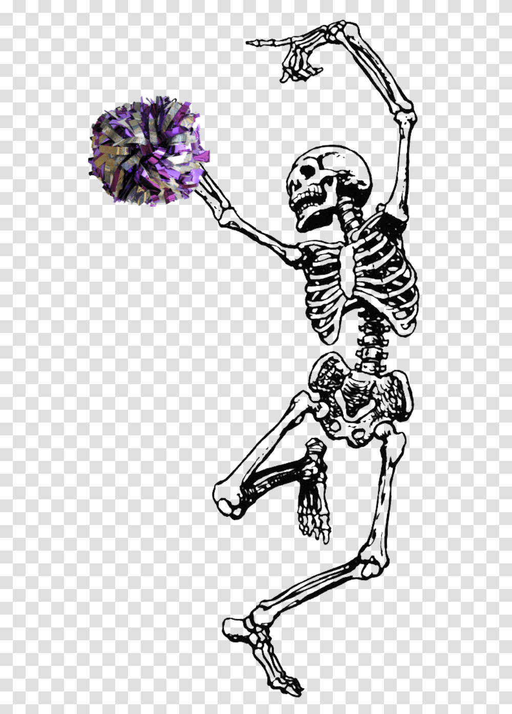 Cheer Cheerleader Cheering Cheerleading Skeleton Dancing Grateful Dead Skeleton, Person, Human Transparent Png