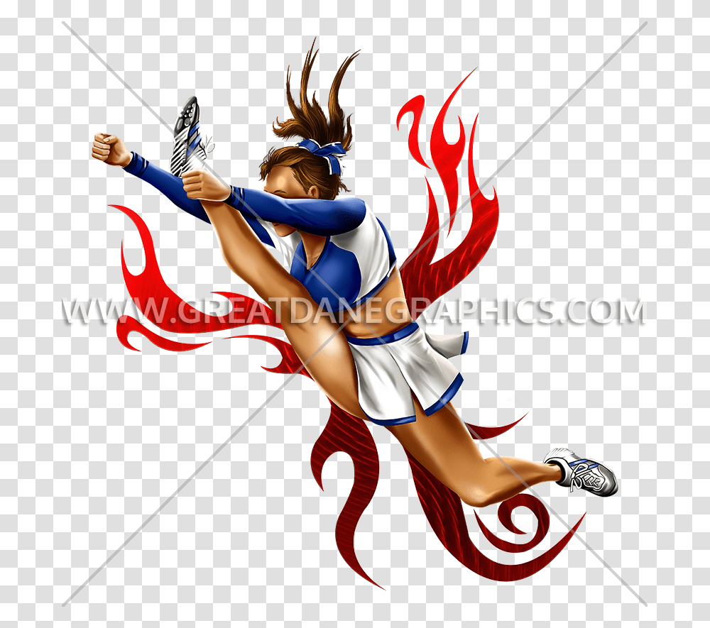 Cheer Kick Production Ready Artwork For T Shirt Printing, Person, Costume, Emblem Transparent Png