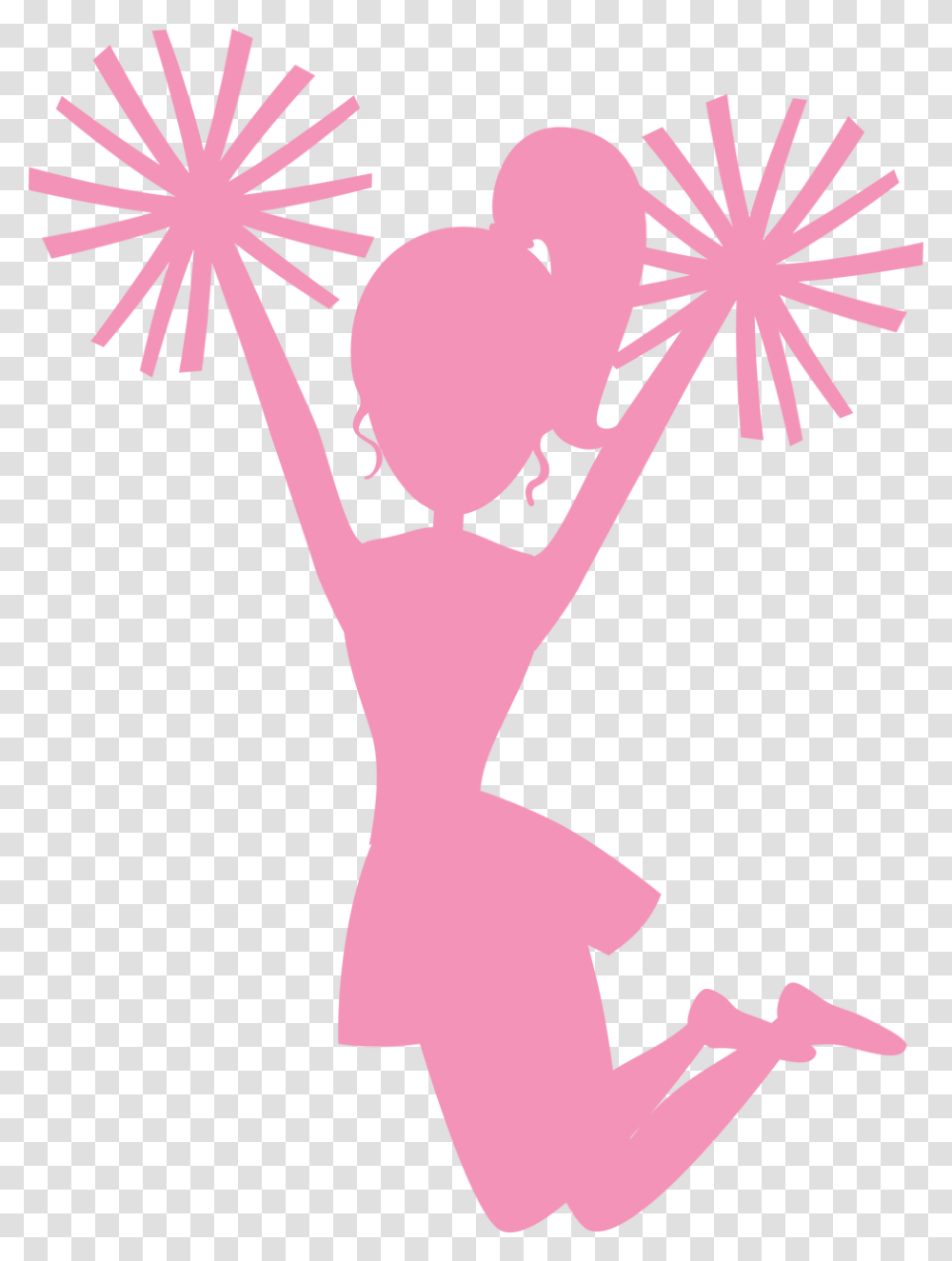 Cheer Silhouette Pink Cheerleader Cartoon, Hand, Poster Transparent Png