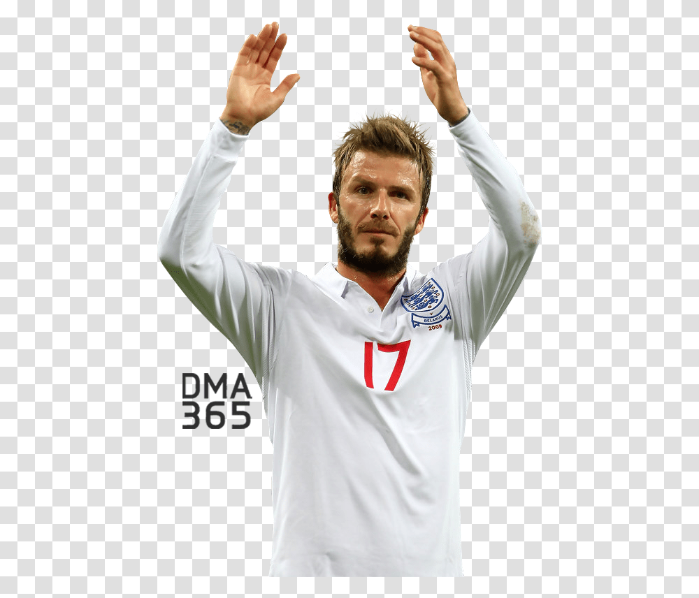Cheering David Beckham, Sleeve, Person, Athlete Transparent Png