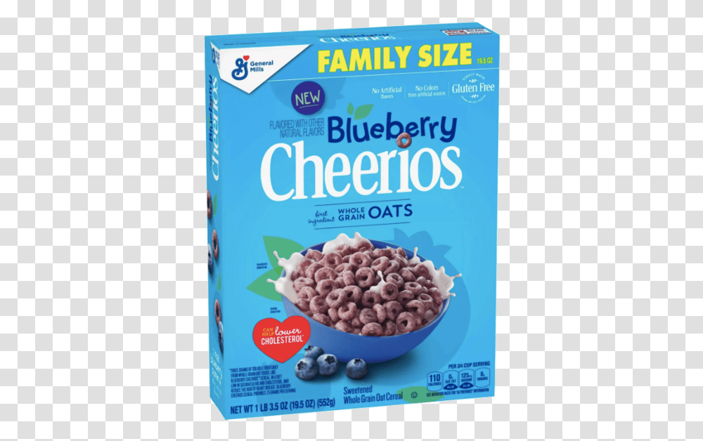 Cheerios Cereal Family Size 19 Blueberry Cheerios, Plant, Food, Snack, Fruit Transparent Png