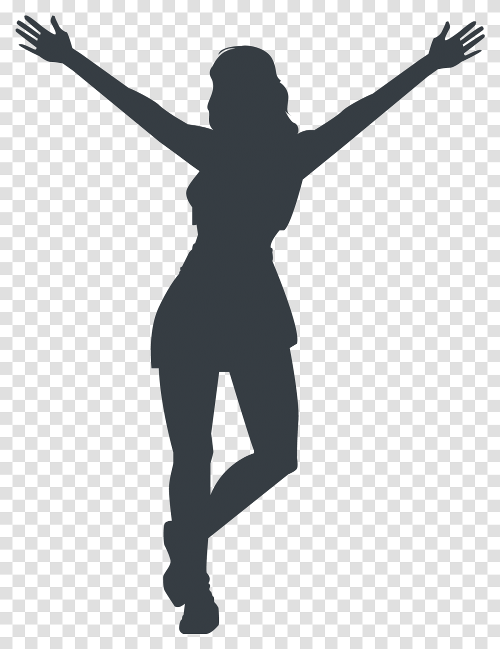 Cheerleader Girl Silhouette, Dance Pose, Leisure Activities, Person, Ballet Transparent Png