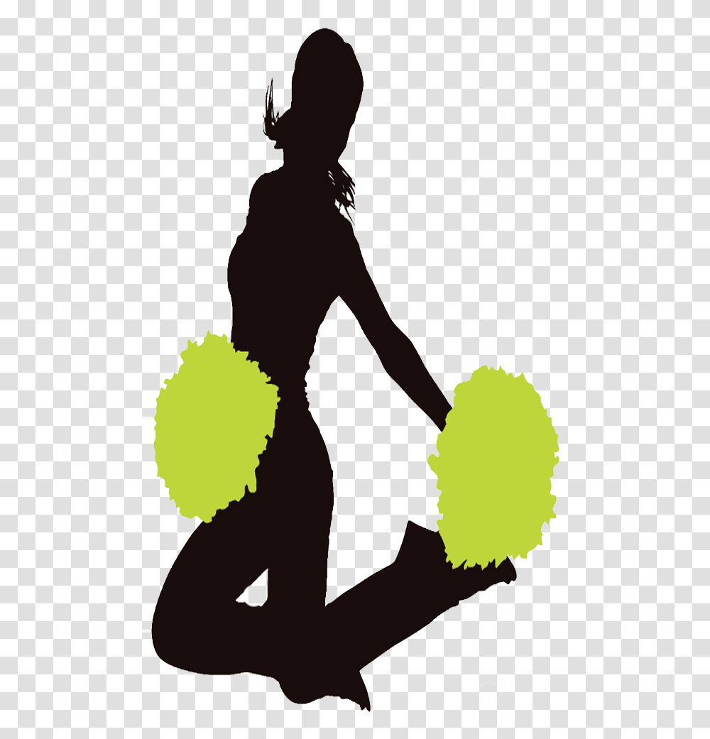 Cheerleader Lime Green Clipart Image Illustration, Hand, Silhouette, Plant Transparent Png
