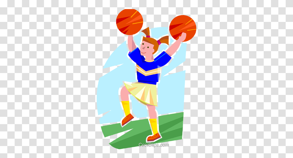 Cheerleader Royalty Free Vector Clip Art Illustration Clip Art, Sphere, Leisure Activities, Sport, Performer Transparent Png