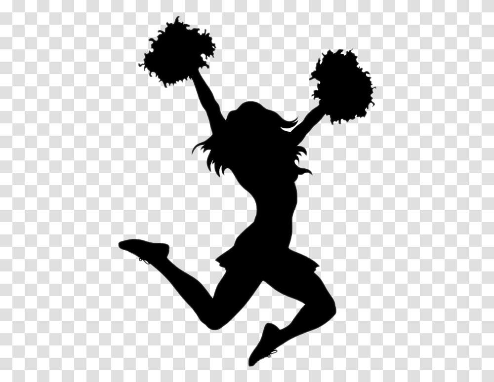 Cheerleader Silhouette Cheerleading Background, Person, Human, Stencil, Leisure Activities Transparent Png