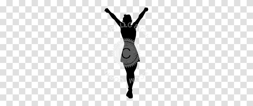 Cheerleader Silhouette Holding Up Arms, Animal, Mammal, Person, Pet Transparent Png