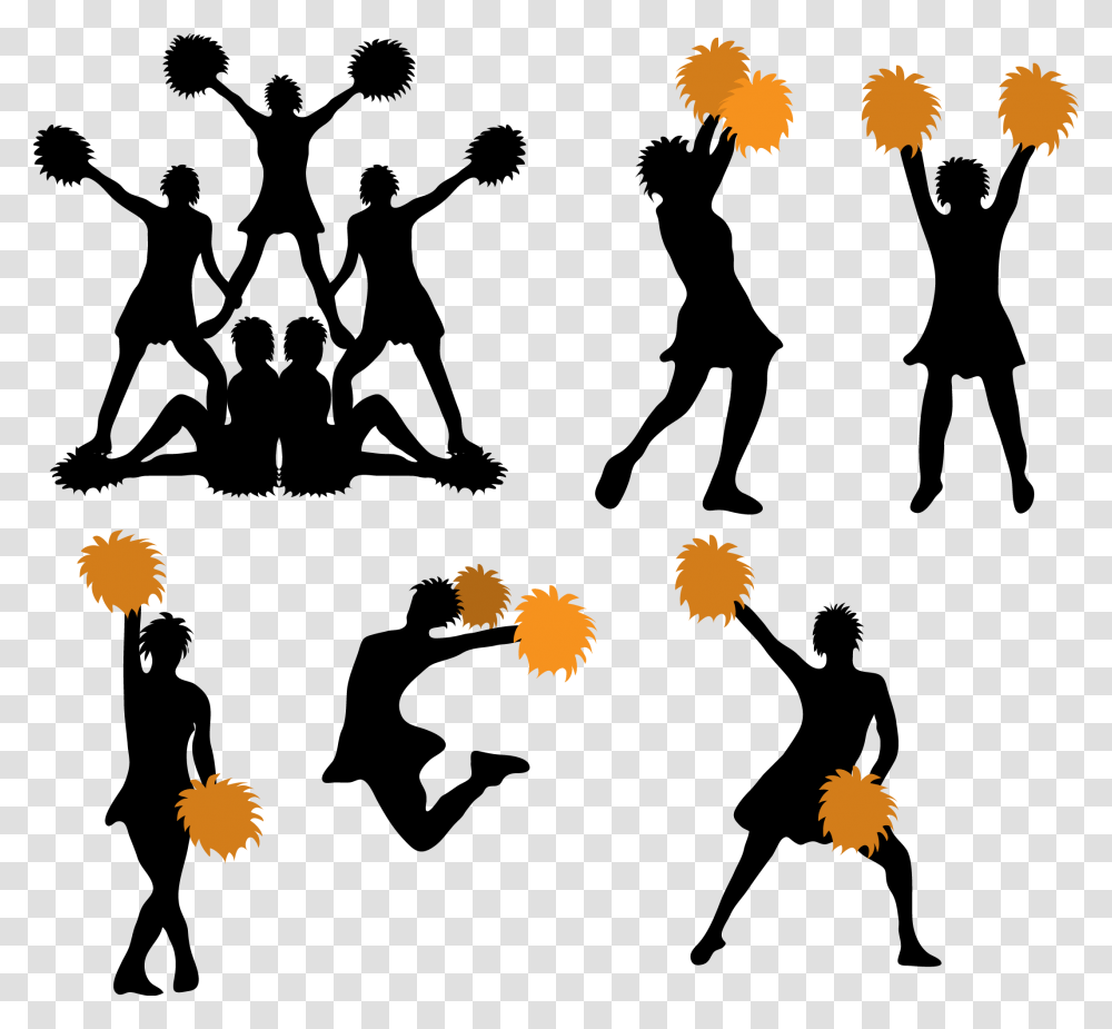 Cheerleader Vector, Person, Silhouette, Sport, Leisure Activities Transparent Png