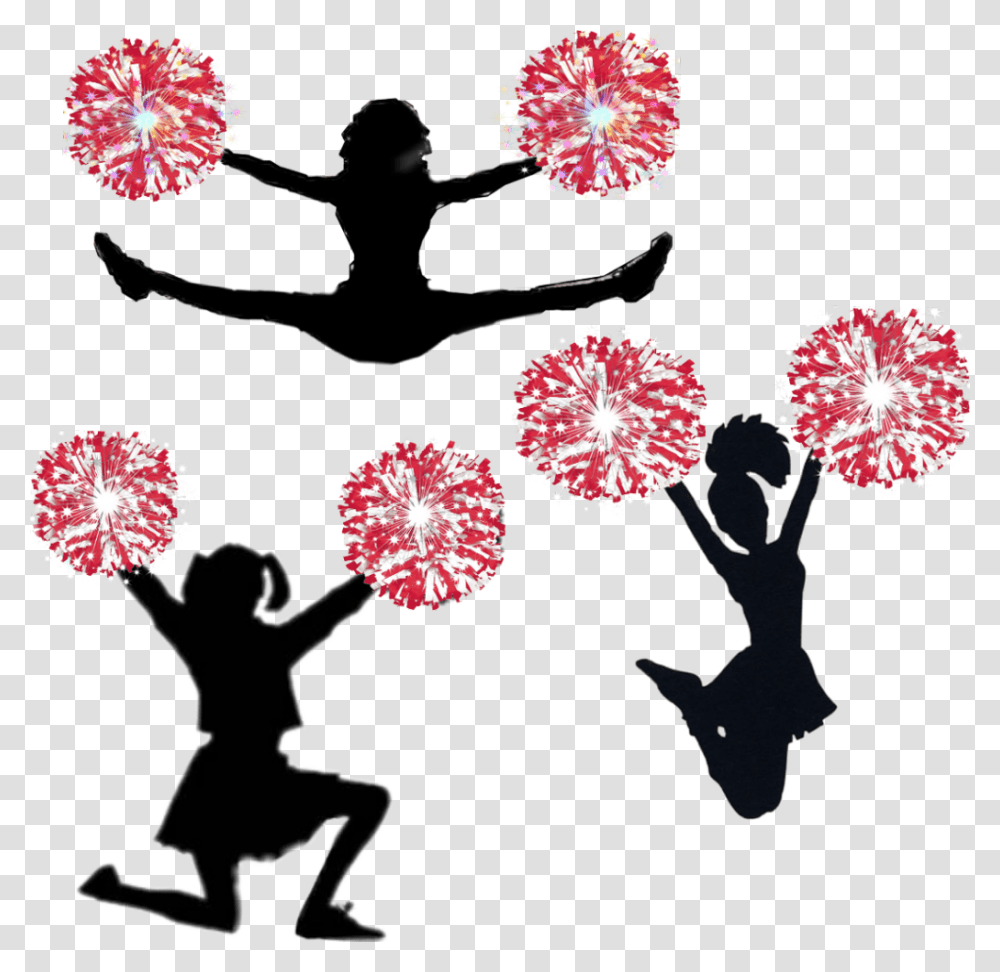 Cheerleaders Cheerleader Cheers Silhouette Cheerleader Clipart, Flower, Plant, Fireworks, Night Transparent Png