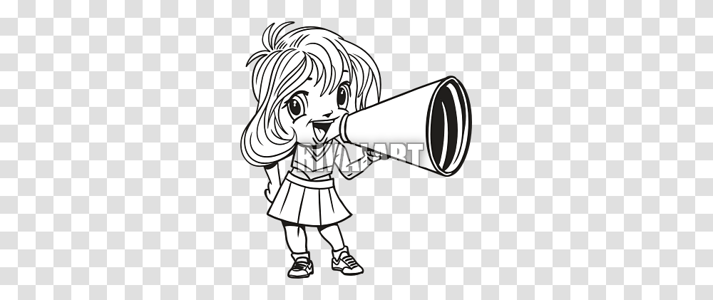 Cheerleading Black And White Clipart, Comics, Book, Photography, Manga Transparent Png