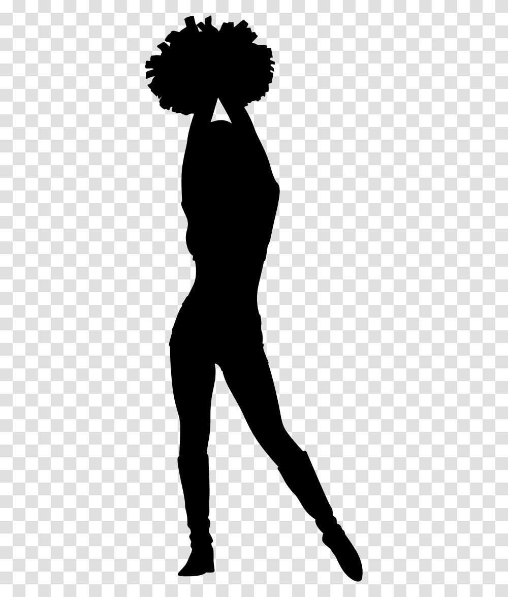Cheerleading Dance Pom Pom Silhouette Dancer Silhouette With Poms, Meal, Crowd Transparent Png
