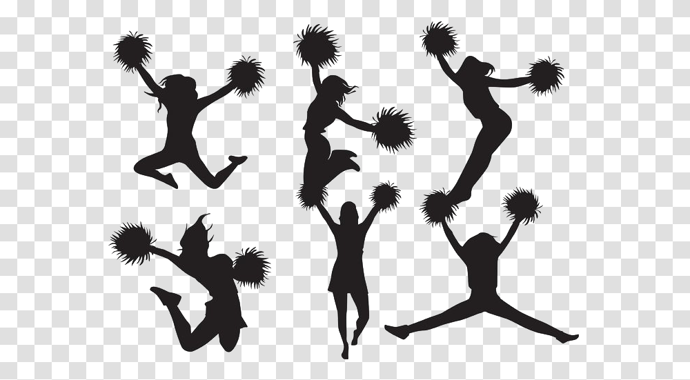 Cheerleading Scalable Vector Graphics Clip Art Cheerleader Silhouettes, Stencil, Crowd, Poster, Leisure Activities Transparent Png