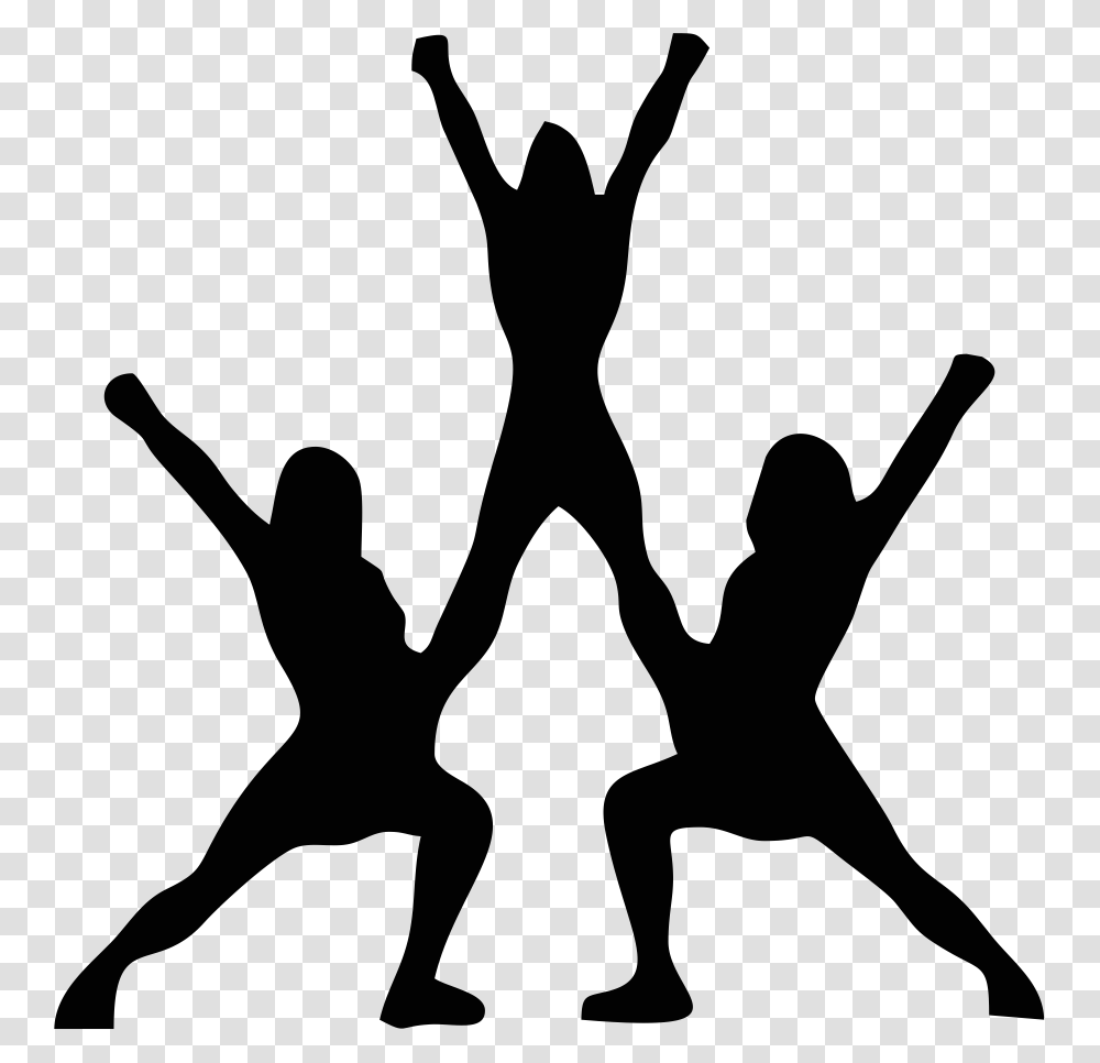Cheerleading, Silhouette, Person, Human, Dance Pose Transparent Png