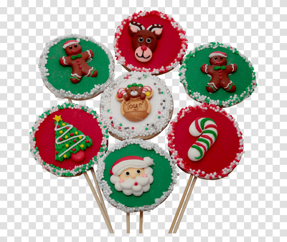 Cheers Christmas Cookie Pops Gingerbread Children Designs Cupcake, Food, Cream, Dessert, Creme Transparent Png