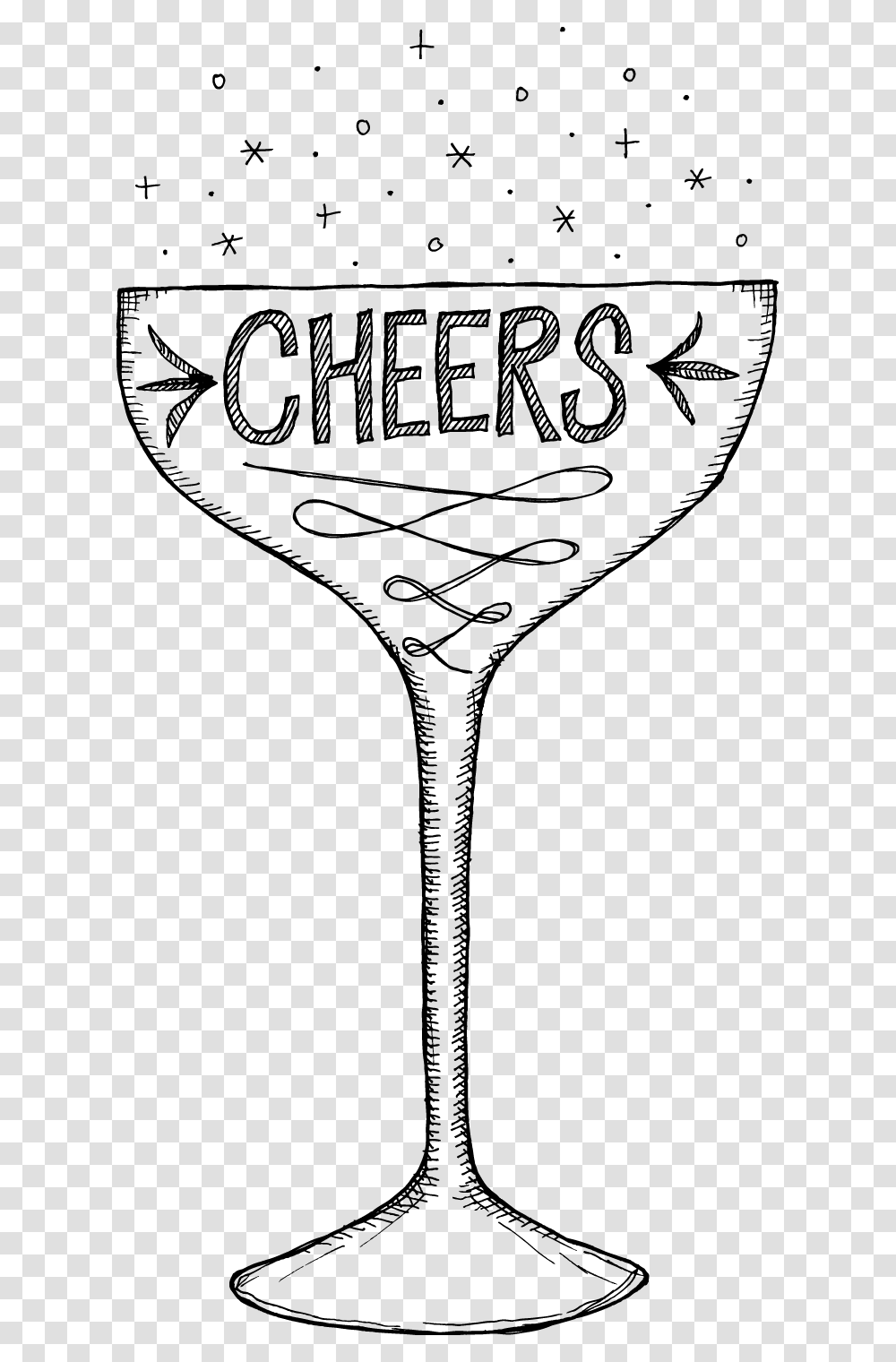 Cheers Clipart Champagne Stemware, Glass, Racket, Goblet, Tennis Racket Transparent Png