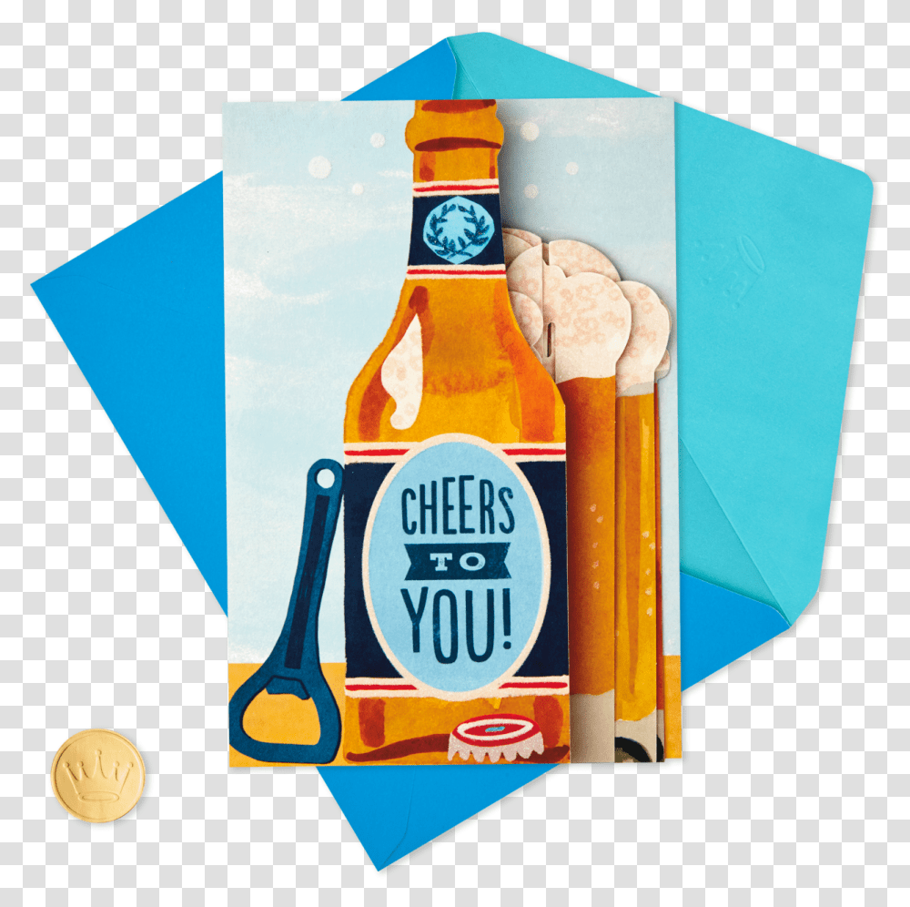 Cheers To You Beer Pop Up Birthday Card Clipart Beer Bottle, Alcohol, Beverage, Drink, Lager Transparent Png