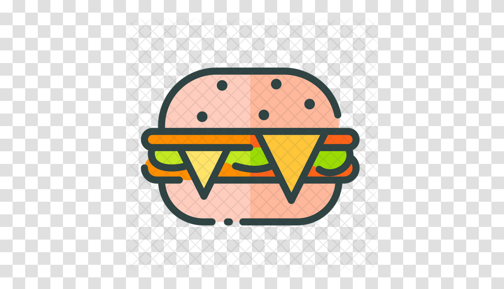 Cheese Burger Icon Illustration, Food, Road Sign, Symbol, Clothing Transparent Png