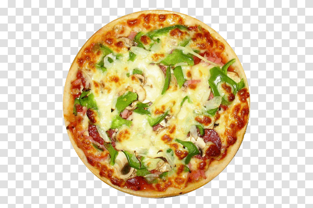 Cheese Onion Capsicum Pizza, Food, Dish, Meal, Bowl Transparent Png