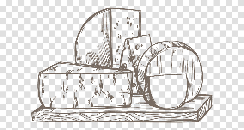 Cheese Plate Cheese Board Drawing, Transportation, Vehicle, Machine, Train Transparent Png