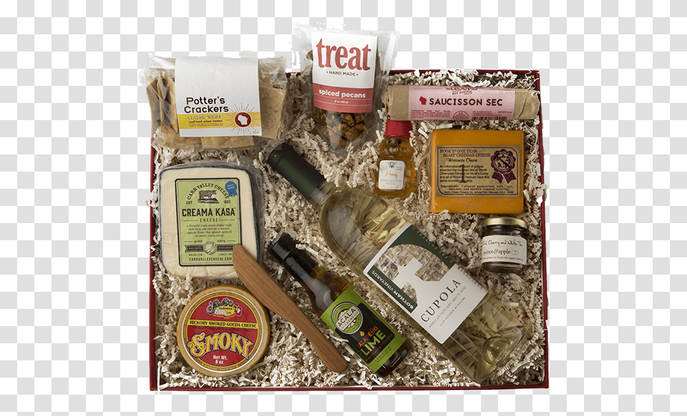 Cheese Please Gift Basket, Bottle, Alcohol, Beverage, Food Transparent Png