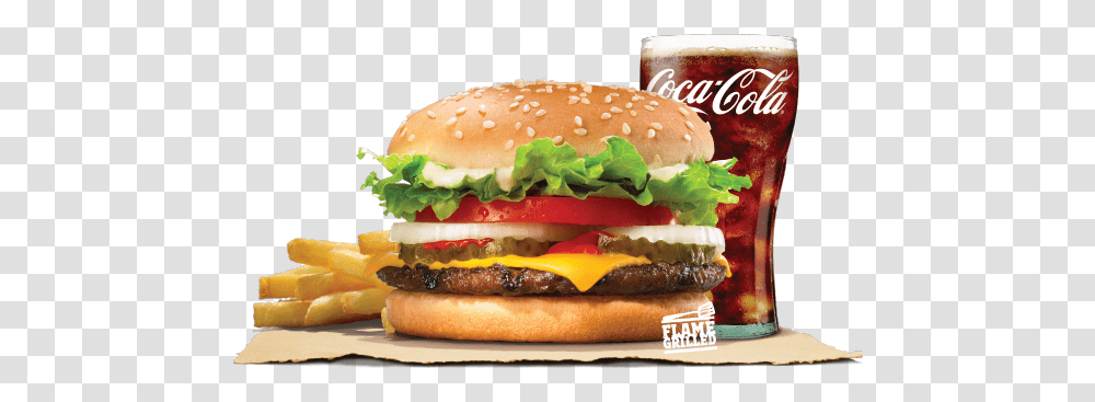 Cheese Value Meal Whopper Jr With Cheese, Burger, Food Transparent Png