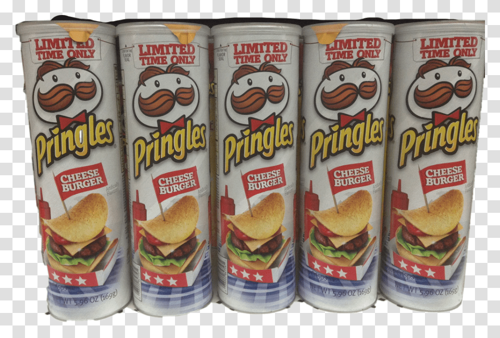 Cheeseburger Pringles Strangeflavor Freetoedit Pringles Limited Edition Crisps, Food, Tin, Can, Canned Goods Transparent Png