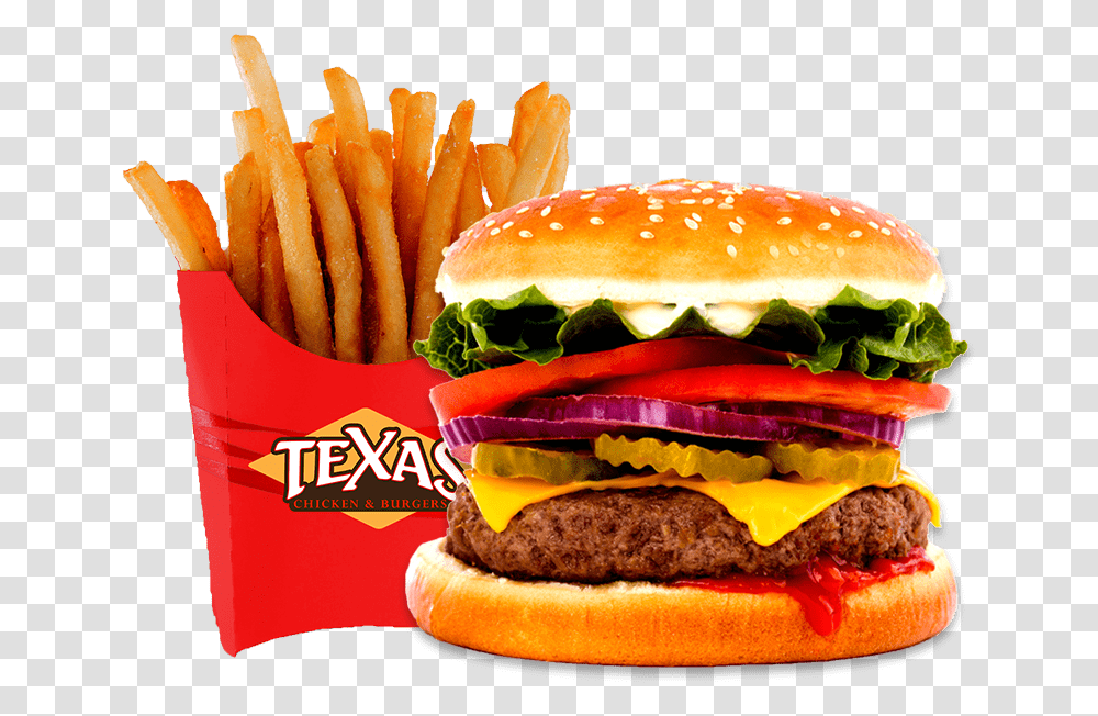 Cheeseburger With Fries New York Chicken Burgers, Food Transparent Png